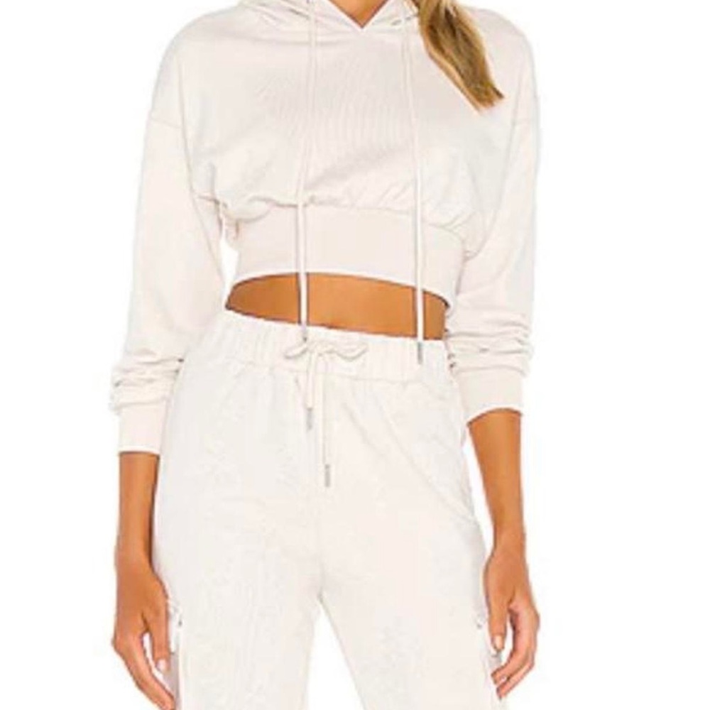 Cream/Beige cropped sweatshirt